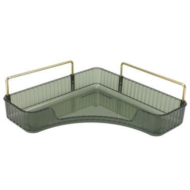 Imagem de Bandeja de Countre Organizador de Corner Bandeja de Espaço Multifuncional para economia de canto para Cosméticos Cuidados com a pele Supplies (Verde escuro)