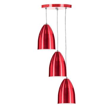 Imagem de Pendente Vegas Aluminio Triplo Cereja sala quarto cozinha