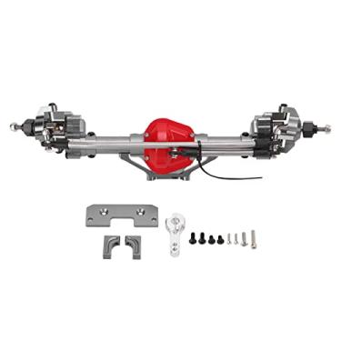 Imagem de Conjunto de Eixos Frontais do Portal da Frente de Metal CNC Metal CNC, Eixo do Portal Frontal para o Desempenho Aprimorado de Transmissão Adequado para SCX10 Axial 1/10 RC (Ti cor)