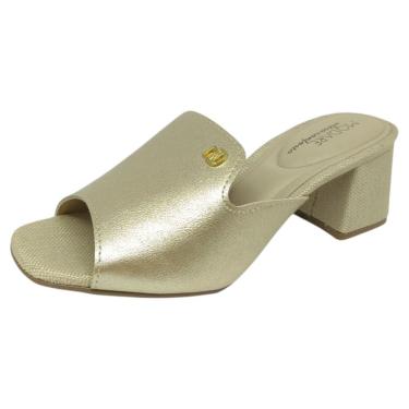 Imagem de Tamanco Feminino Metalizado Conforto Salto Médio Modare