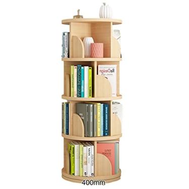 Imagem de AKALNNB Estante giratória de 360 graus, sala de estar e escritório em casa, estantes altas independentes organizador unidade de prateleira de CD, madeira - 40 * 98 cm