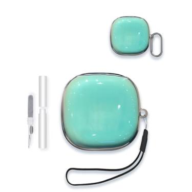 Imagem de Capa para fones de ouvido abertos SHOKZ OpenFit 2 T920, capa protetora de TPU com design de cor gradiente WUNIAK com chaveiro e kit de limpeza para fones de ouvido Bose ultra abertos, verde.