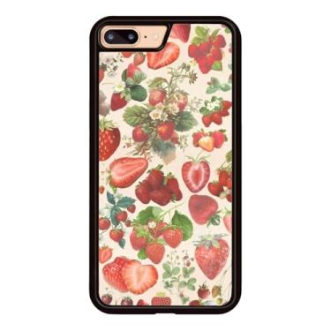 Imagem de Onemiliayears Capa de telefone fofa fruta morango: Kawaii primavera colorida retrô estética compatível com iPhone 7P/8P capa para mulheres e meninas (iPhone 7P/8P)