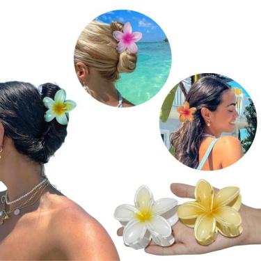 Imagem de 2 Presilha De Flor Moda Prendedor De Cabelo Piranha Flor Cores Vivas -