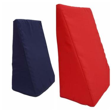 Imagem de Kit 2 fronhas rampa anti-refluxo encosto triangular macio com zíper adequado para sofá de sala de estar(AZUL MARINHO+VERMELHO,30X45X65)