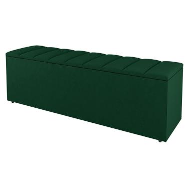 Imagem de Calçadeira Baú Queen Size Cora 160cm Suede Verde - Abmaza