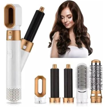Imagem de ESCOVA 5-em-1 pente de ar quente secador de cabelo alisamento escova modelador de cabelo multifuncional ferramenta de estilo de cabelo para estilo de cabelo fácil e rápido
