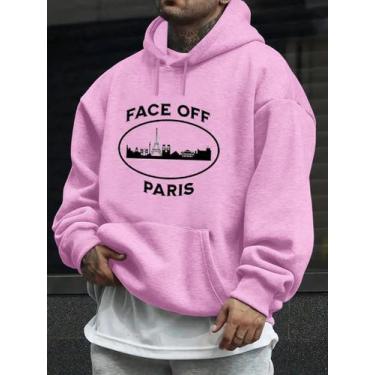 Imagem de Blusa Masculina Moletom Face Off Basico Minimalista Paris - Qualidade 