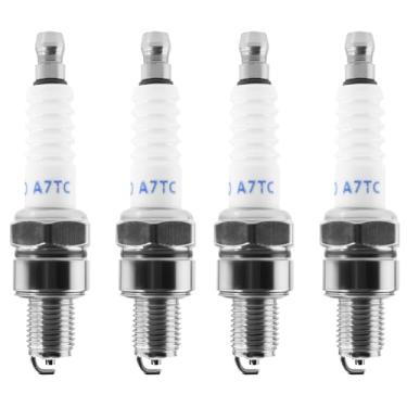 Imagem de PRO BAT Vela de ignição A7TC adequada para GY6 50 cc 70cc 90 cc 110cc 125 cc 150cc ATV Dirt Bikes Go Karts Scooters Quad 4 Wheeler Pit Bike Dune Buggy Sandrail Moped Roketa Taotao, branco 4 peças