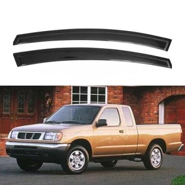 Imagem de Viseira de janela IG para Nissan Frontier Standard/King Cab 1998-2004, protetor de chuva, defletor de janela de ventilação lateral de vento solar extradurável, 1998 1999 2000 2001 2002 2003 2004