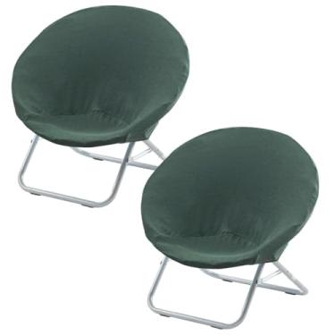 Imagem de Buenanir Capa de cadeira de pires elástica redonda lua pires capa para cadeira de pires jacquard dobrável capa de cadeira aconchegante capa protetora para quarto 2 peças matcha