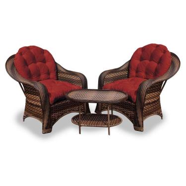 Imagem de Conjunto De Poltronas 2 Poltronas + 1 Mesa Centro Vermelho