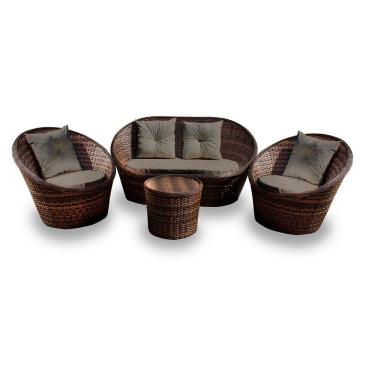 Imagem de Conjunto De 1 Sofá Bola + 2 Poltronas + 1 Mesa Centro Fendi