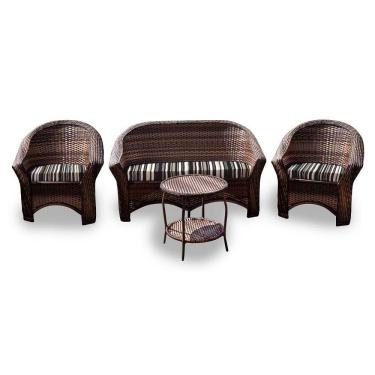 Imagem de Conjunto De Sofá 1 Sofá + 2 Poltronas + 1 Mesa Centro Preto