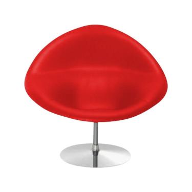 Imagem de Poltrona Design Gondula Couro Sintético Vermelho Cor Vermelho