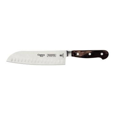 Imagem de Faca Santoku Tramontina Century Wood Aço Inox Cabo De Madeira Tratada Castanho 7pol Tramontina