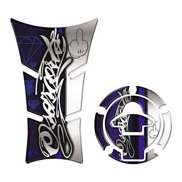 Imagem de Kit Protetor Tanque E Bocal Adesivo Moto Yamaha Fz25 2023/2024 Azul Cor Azul