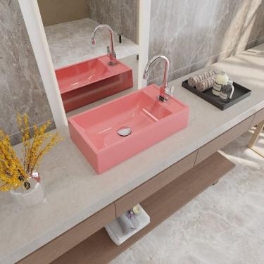 Imagem de Kit Cuba Rl545 Roma Com Válvula Click E Sifão E Flexível Rosa