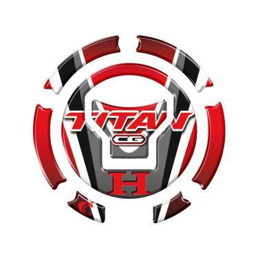 Imagem de Adesivo Resinado Protetor Bocal Cg Titan Ano Acima 2018 Vermelho Cor Vermelho