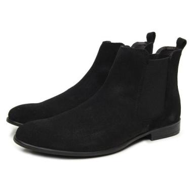 Imagem de Bota Chelsea em Couro Masculina Camurça Argentina Clássica - Manutt, P