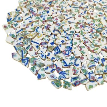 Imagem de Porcelana de 500 g e azulejos pequenos de cerâmica branca, azulejos de mosaico irregulares quebrados de 1-2 cm para artesanato DIY, piso, cozinha, piscina, vasos de flores, decoração doméstica e