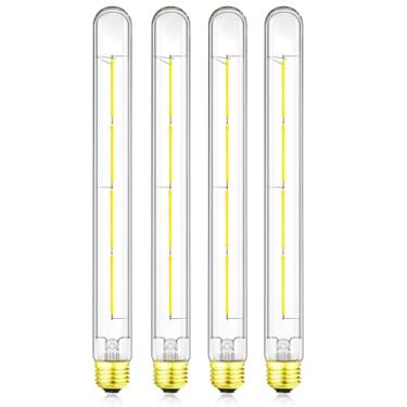Imagem de XININSUN Lâmpada Led T300, 11,8" De Comprimento, Lâmpadas Tubulares, Equivalente A 100 Watts, 1000 Lm, Regulável, Vidro Transparente, Tubular Edison E26 10 W T10, Pacote Com 4 (6 = 60 W, 4000 K)