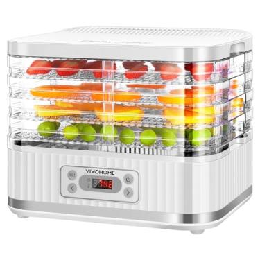 Imagem de VIVOHOME Desidratador Elétrico De Alimentos Com 5 Bandejas, 400 W, Temporizador Digital 72 Horas E Controle Temperatura Para Frutas, Vegetais, Carne Seca, Ervas, Bovina, Cogumelos, Branco