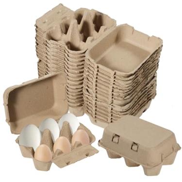 Imagem de Sibosen Pacote Com 18 Caixas De Ovos Pato Jumbo, Meia Dúzia Gansos Papel Para Tamanho Normal, Recipiente Polpa Natural Reutilizável Seis Galinhas