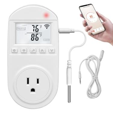 Imagem de briidea Nova Geração! Tomada Inteligente Com Controle De Temperatura E Wi-Fi, Compatível Alexa Google Assistente, Perfeita Para Residências, Estufas, Recintos Répteis, Incubadoras, 110V/16A