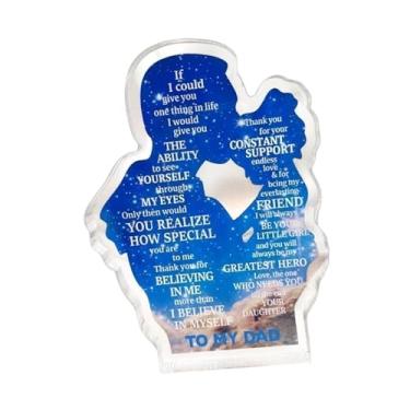 Imagem de MYCENSE Placa de acrílico, presente para pai, ornamento decorativo compacto, presente exclusivo, criativo e estiloso para o Dia dos Pais, decoração de mesa, Pai E Filha