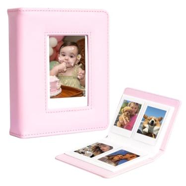 Imagem de WOGOZAN Mini Álbum De Fotos Com 64 Bolsos, Polaroid Para Câmera Instantânea Fujifilm Instax 12/11/Se/99/90/Evo/Link/Liplay, Filmes 2,15 X 3,4 Polegadas, Pu Tela Protetora - Rosa