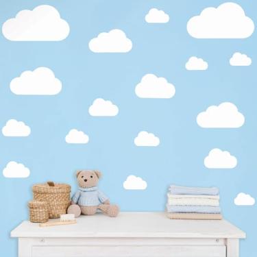 Imagem de Adesivo de Parede Nuvens Brancas Bebê Quarto Infantil