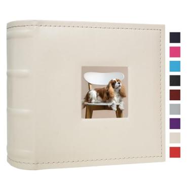 Imagem de Cherrich Álbum De Fotos Pequeno 4X6 Com 100 Bolsos E Espaço Para Escrever, Capa Couro, Livro Casamento, Bebê, Família Formatura