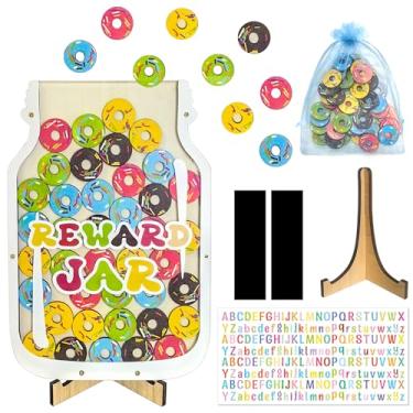 Imagem de Pote de recompensa de donut personalizado para crianças: pote magnético de recompensa de donut ideal para sistema de recompensa de sala de aula, treinamento de penico tarefas domésticas e gráfico de