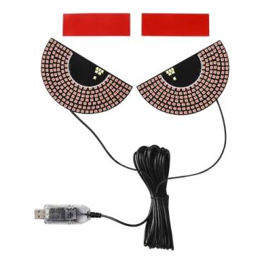 Imagem de Luz de olho diabólico para janela traseira de para-brisa de carros, luzes LED de sinalização de olho de demônio, luzes piscando piscando com sinal de segurança de raiva na estrada, controle de botão