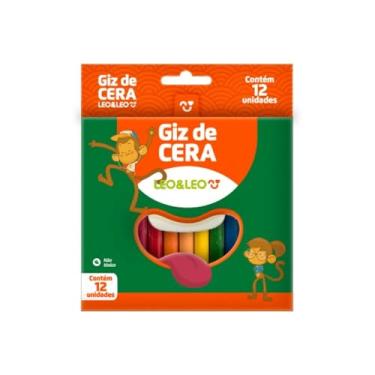 Imagem de GIZ DE CERA 12 CORES FINO 8X88MM PCT/12 UND LEOELEO