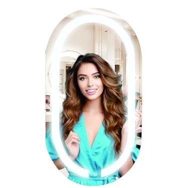 Imagem de Espelho Led Oval 75x50cm Iluminado Touch Screen (6000K LUZ FRIA)