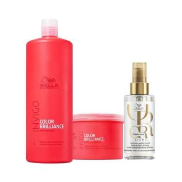 Imagem de Wella Brilliance Sh 1000ml + Masc 500ml + Oleo Light 100ml - Wella pro