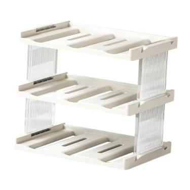 Imagem de Bothyi Organizador de garrafas de água, porta-copos de vinho, prateleira para despensa, armário, porta-latas, compartimento para geladeira, sala de jantar e, 33x22x27.5cm Transparente