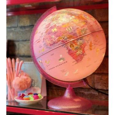Imagem de Globo Geográfico Luminoso - 25 cm - Rosa