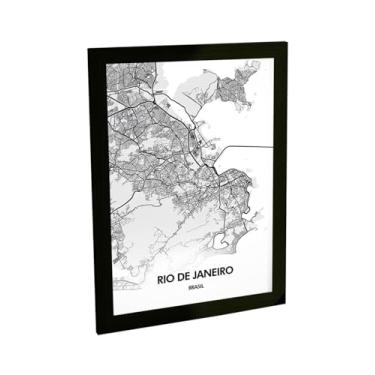 Imagem de Quadro Decorativo Rio De Janeiro Brasil Mapa Pb Viagem Decoração Poster Quarto Sala