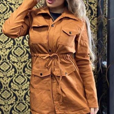 Imagem de Jaqueta parka feminina manga longa bengaline com bolso - Filó Modas, M