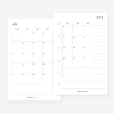 Imagem de MAY PAPER CO. 2025/2026 Bolso mensal com refil de planejador de anotações, agenda mensal em duas páginas para filofax de bolso e agenda de 6 anéis LV PM (mensal com anotações) (meses não separáveis