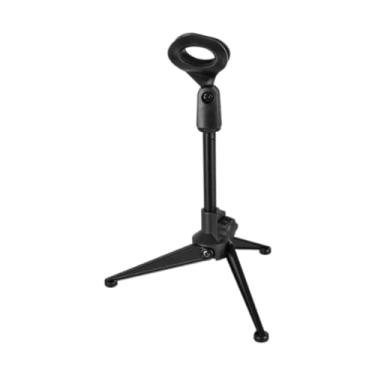 Imagem de predolo Suporte para microfone de mesa, economiza espaço, fácil de usar, tripé, suporte para microfone, altura ajustável para reuniões, jogos, canto