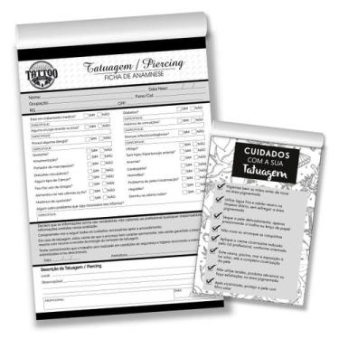 Imagem de Anamnese Tatuagem Tatoo Tatuador Ficha Técnica Bloco - Sonar