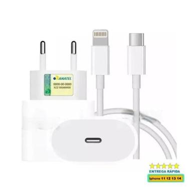 Imagem de Carregador Turbo Cabo Usb C Lightning Fonte 20W Ultra Rapido Compatíve