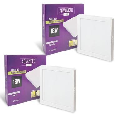 Imagem de 2x Painel Plafon Led 18W Quadrado Sobrepor 4000K Neutro