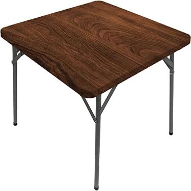 Imagem de CESGFC Toalha de mesa quadrada de madeira, estampa de textura de prancha de madeira, borda elástica, capa de mesa de jantar interna/externa, adequada para mesa quadrada de 89 cm x 89 cm