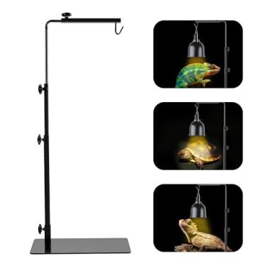 Imagem de LUCKY HERP Suporte Para Lâmpada De Répteis, Ajustável Metal Luminária Chão 14-37", Térmico Aquecimento Terrário Vidro E Abajur Cúpula