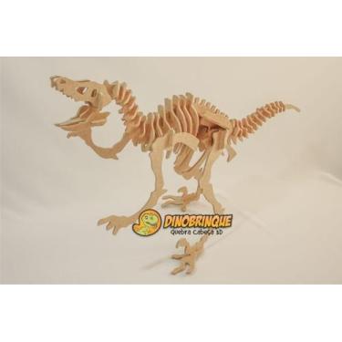 Imagem de Quebra-Cabeça 3D  DINOSSAURO VELOCIRAPTOR 47 peças em MDF - DINOBRINQU
